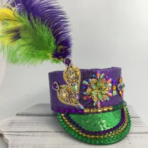 Mardi Gras Sequin/Stone Marching Hat