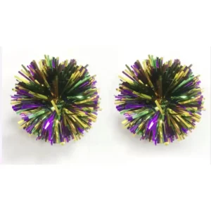 Mardi Gras Tinsel Stud Earrings