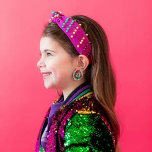 Mardi Gras Earrings - King Cake Studs - Little Lily