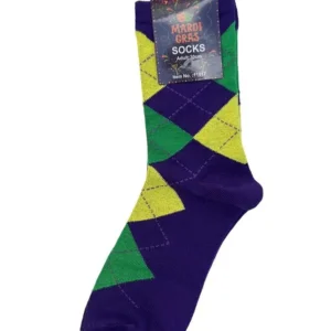 Wholesale Mardi Gras Diamond Crew Socks