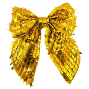 Sequin Shimmy Gold Bow