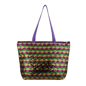 ladies-diamond-patterned-sequins-tote-bag-handbag