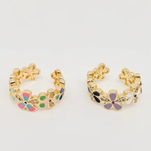 enamel-flower-gold-plated-adjustable-ring