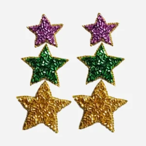 mardi-gras-earrings-seed-bead-triple-star-earrings