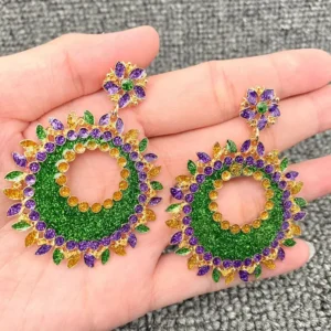 purple-rhinestone-green-enamel-hollow-flower-post-earrings