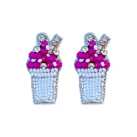 snowball-stud-earrings-pink