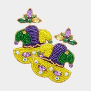 felt-back-mardi-gras-mask-beaded-dangle-earrings