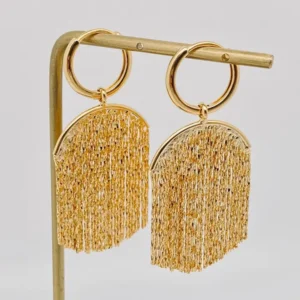 gold-plated-metal-tassel-huggie-earrings
